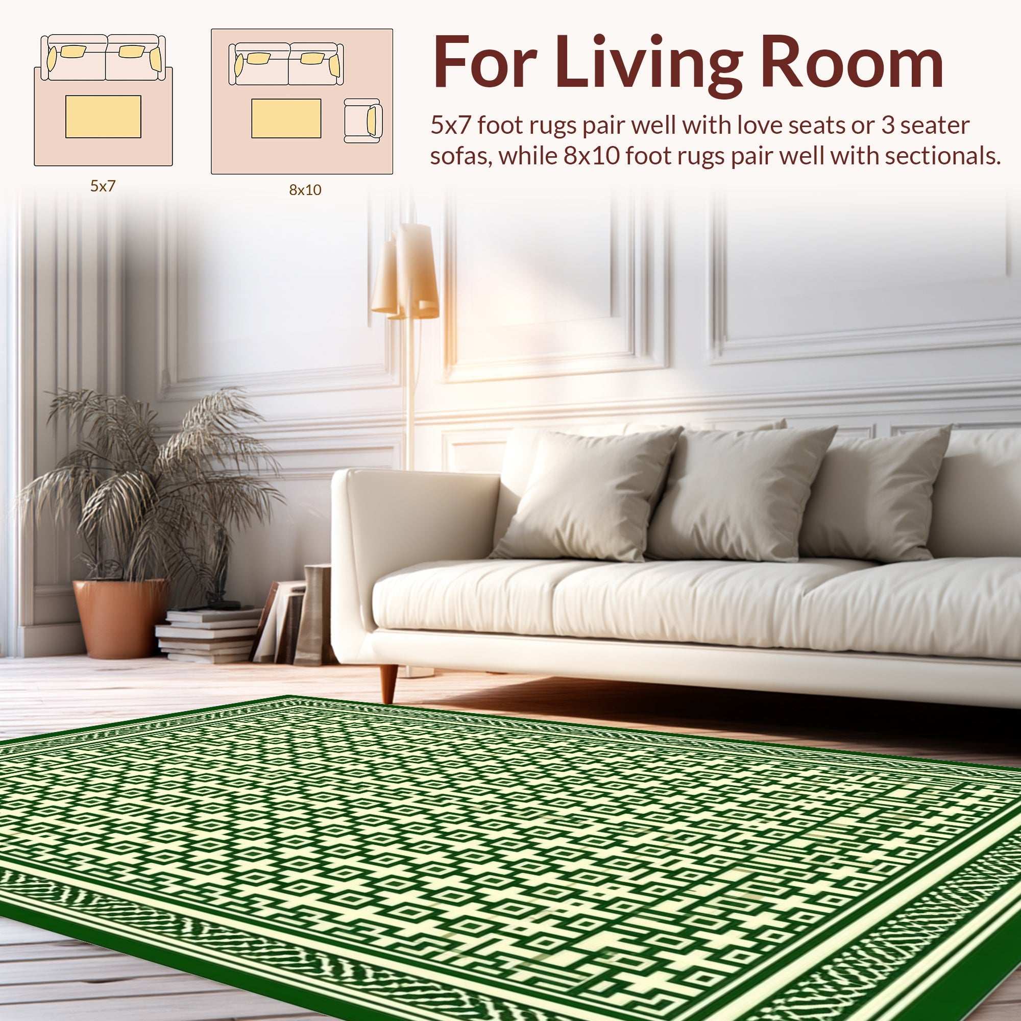 Geometric Maze Pattern Decorative Rug