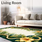 Tropical Jungle Snake Flower Vignette Rug
