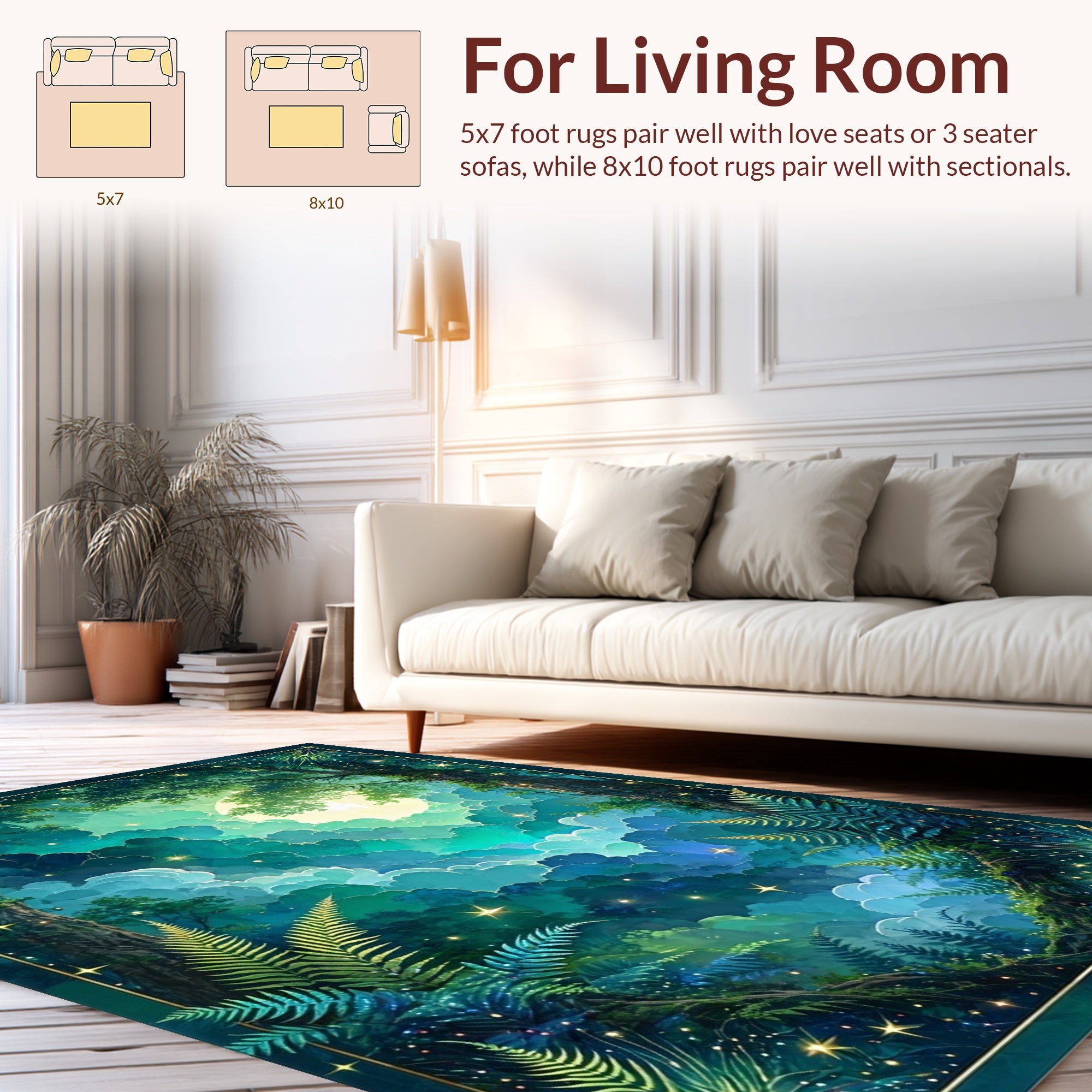 Enchanted Forest With Starry Sky Rug