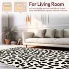 Black Irregular Spots Pattern Rug
