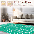 Ocean Waves Fish Abstract Design Rug