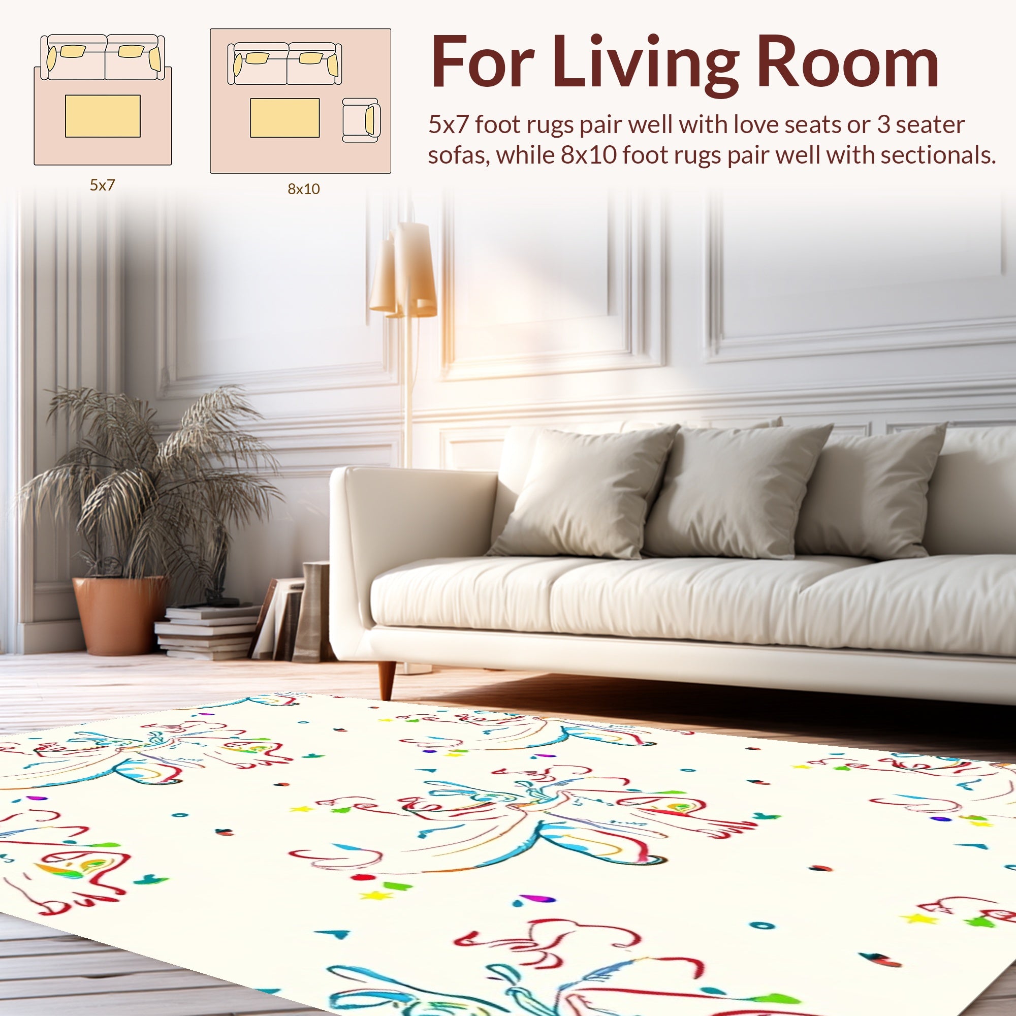 Abstract Colorful Confetti Celebration Rug