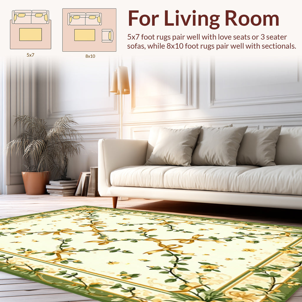Floral Bow Vine Pattern Rug