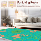 Tropical Floral Leaf Pattern Rug