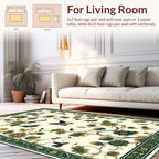 Green Floral Butterfly Garden Design Rug