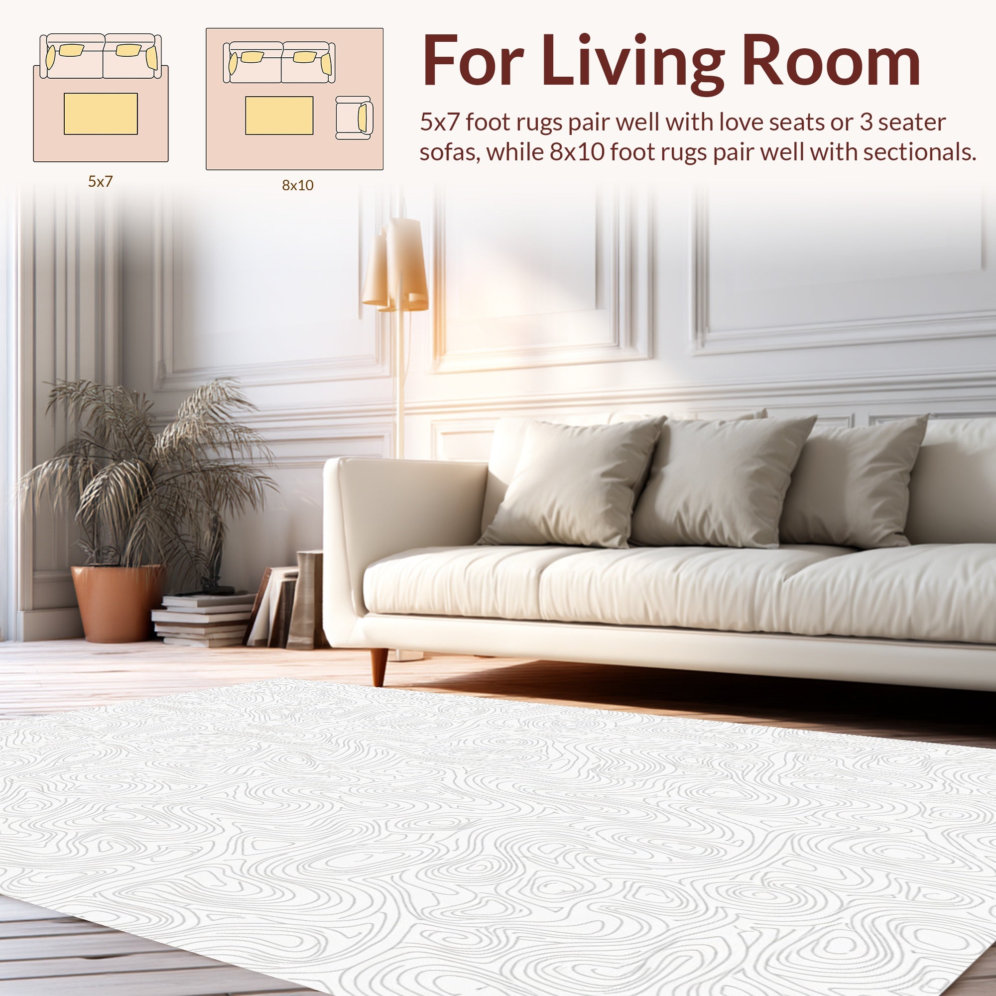 Abstract Contour Patterned Rug