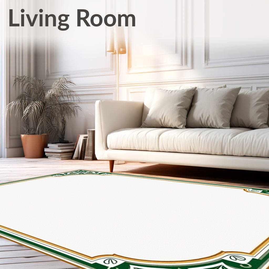 Emerald and Gold Floral Corner Accents Rug