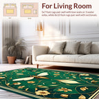 Gold Bee Floral Art Deco Rug