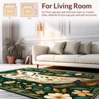Whimsical Owl Floral Nature Design Rug