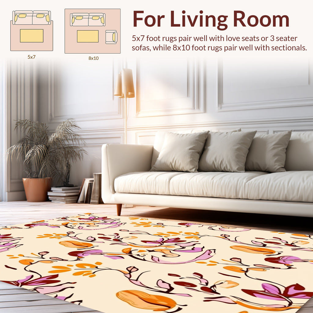 Whimsical Floral Abstract Pattern Rug