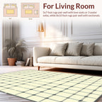 Modern Grid Pattern Cream Rug