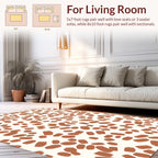 Abstract Brushstroke Pattern Terra Cotta Rug