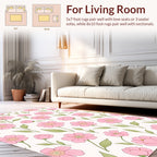 Pink Floral Garden Pattern Rug