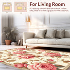 Vintage Rose Garden Botanical Design Rug