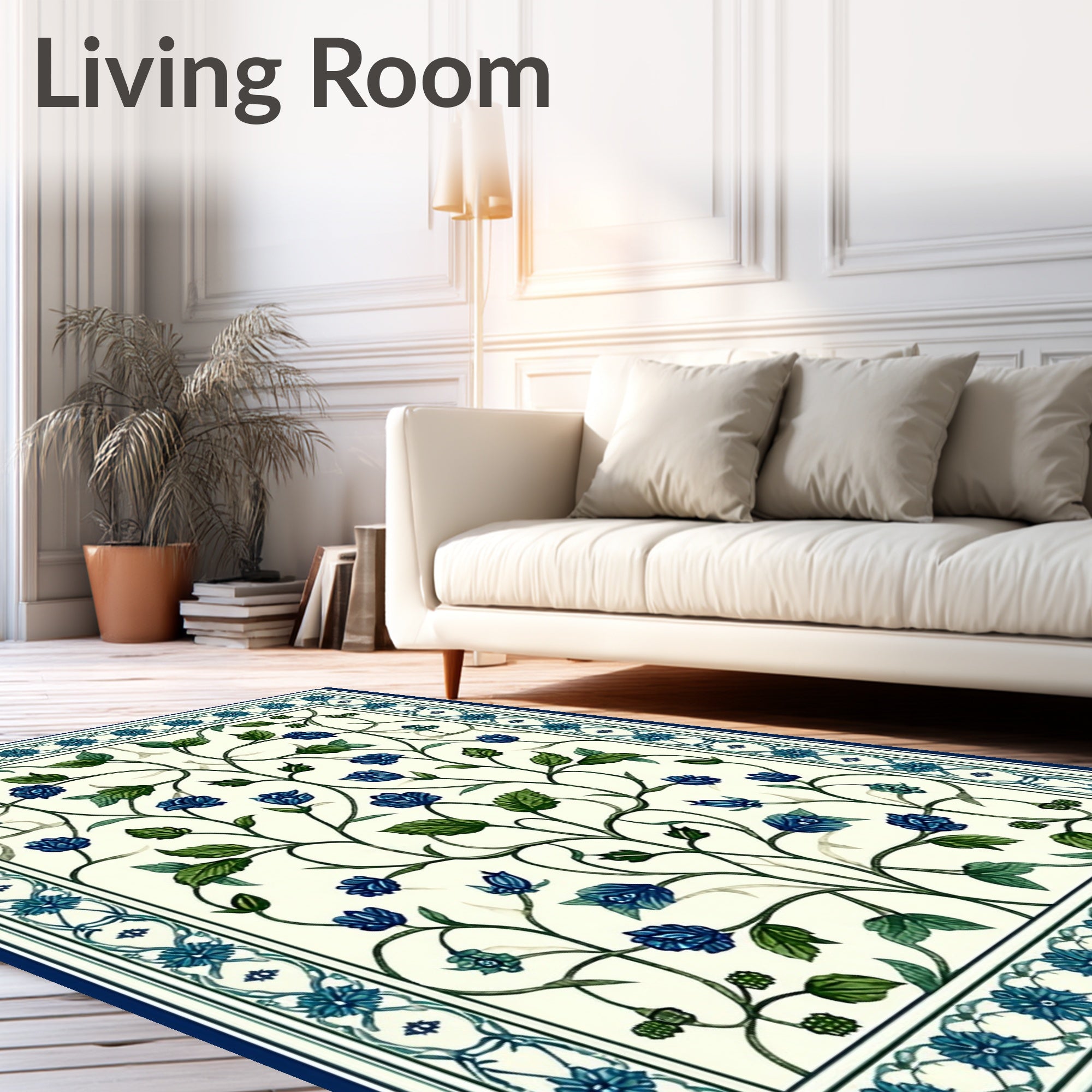 Intricate Floral Nature Motifs Rug