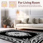 Ornate Floral Mandala Frame Design Rug