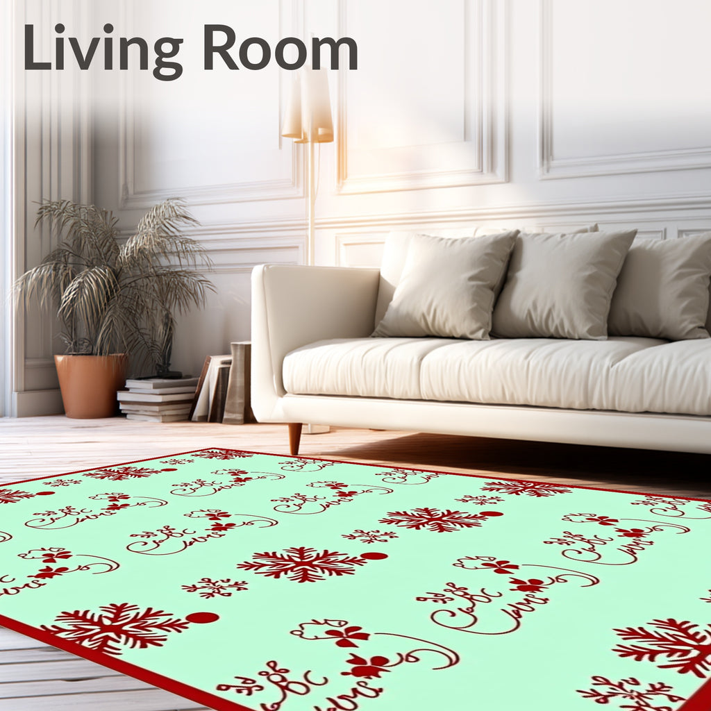 Crimson Snowflake Repeating Figure Rug