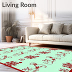 Crimson Snowflake Repeating Figure Rug