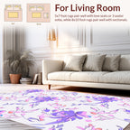 Soft Purple Pink Floral Sketch Rug