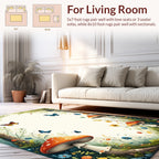 Enchanted Forest Mushrooms Butterflies Rug