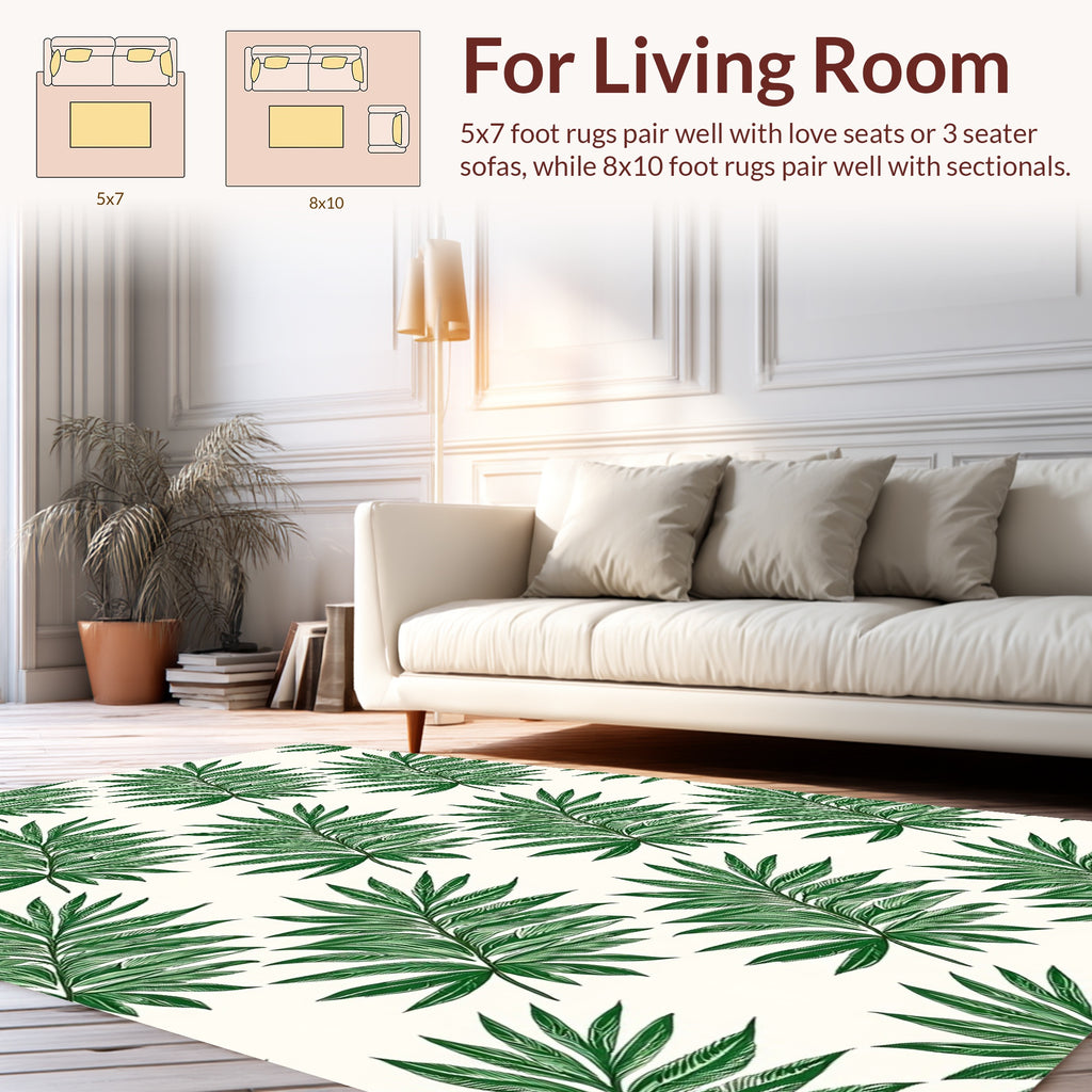 Emerald Frond Pattern Rug
