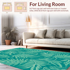 Tropical Green Leaf Pattern Rug
