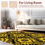 Bold Sunflower Geometric Pattern Rug