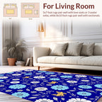 Whimsical Floral Cat Pattern Rug
