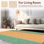 Orange Green Maze Pattern Rug