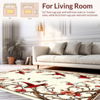 Floral Birds Nature Inspired Pattern Rug