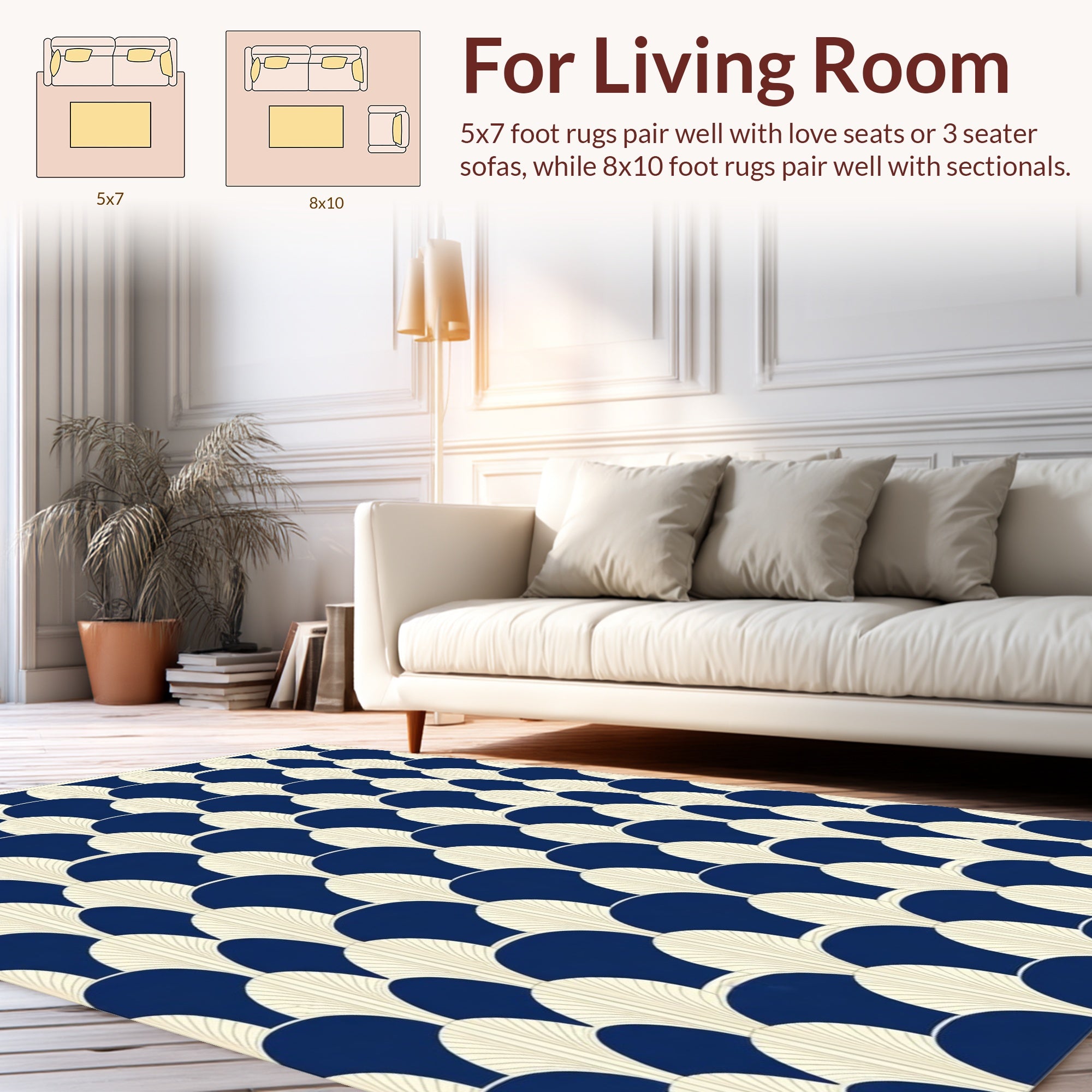 Art Deco Scallop Pattern Rug