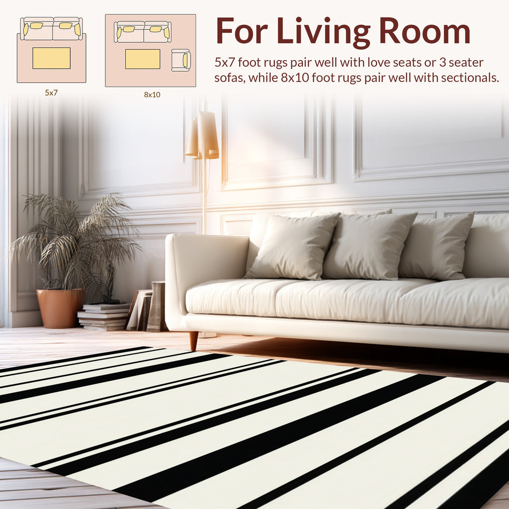 Classic Horizontal Stripe Pattern Design Rug