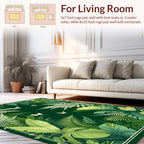 Lush Tropical Fern and Butterfly Pattern Rug