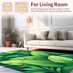 Lush Tropical Leaf Pattern Art Rug