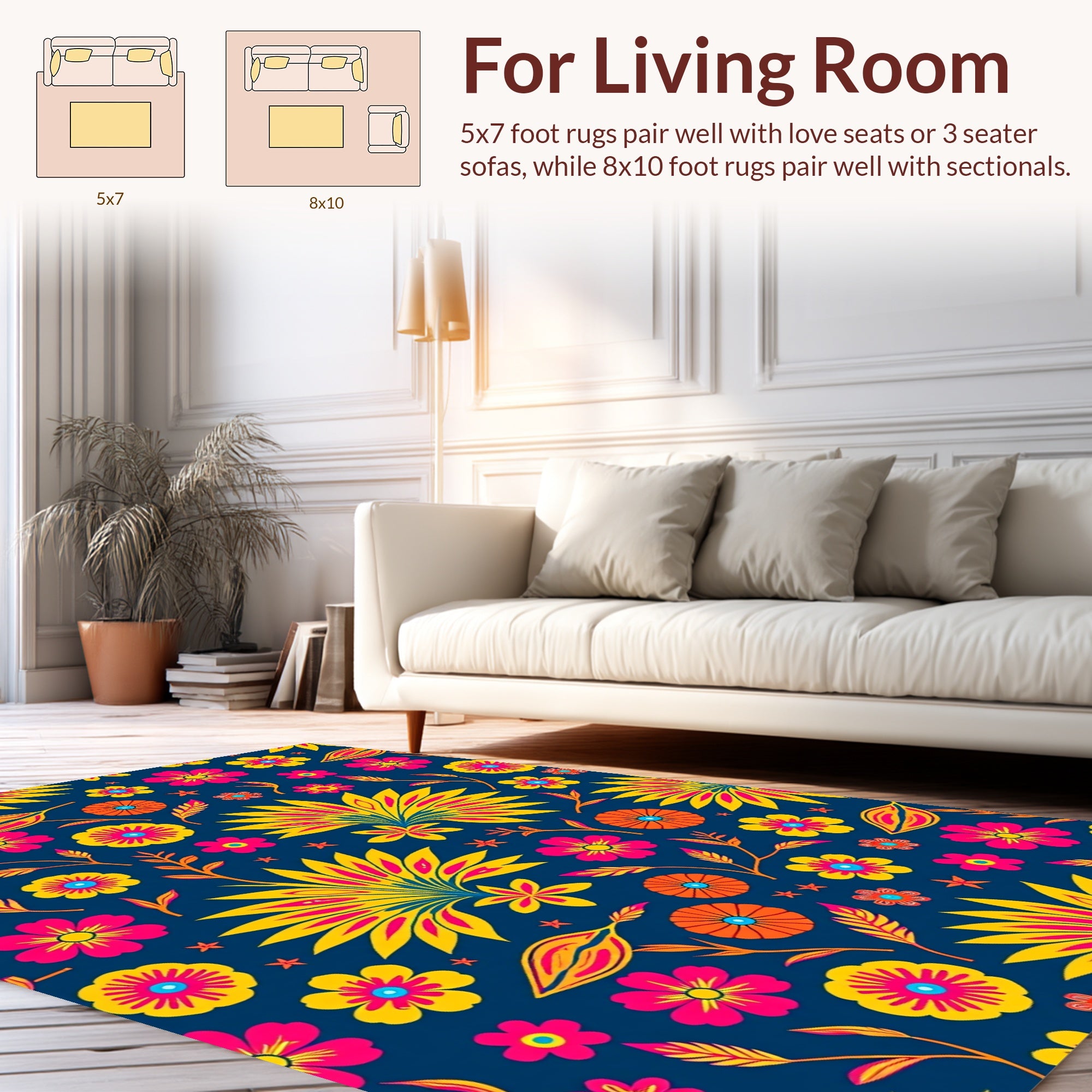 Vibrant Floral Pattern Rug