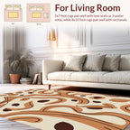 Abstract Organic Earthy Swirls Rug