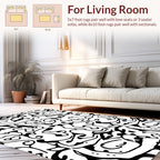 Abstract Black White Ink Splatter Vigor Rug