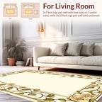 Ornate Floral Vine Border Design Rug