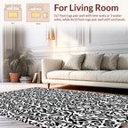 Abstract Organic Black and White Pattern Rug