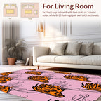 Bold Orange Tiger Stripe Horse Design Rug