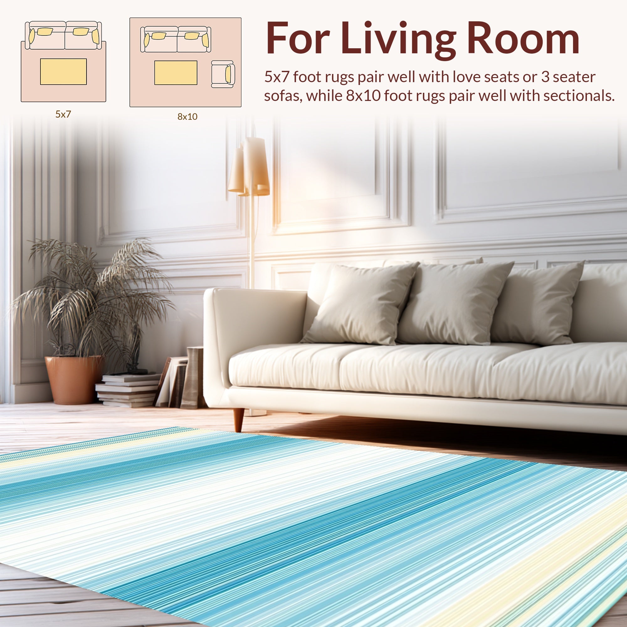 Coastal Stripe Patterned Rug