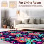 Bold Floral Damask Pattern Design Rug