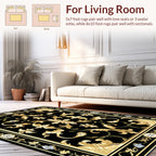 Classic Golden Floral Scroll Rug