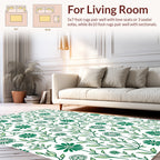 Whimsical Green Botanical Florals Rug