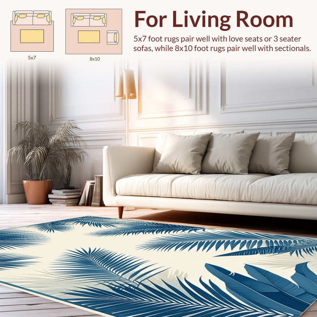 Tropical Leaf Pattern Design Rug