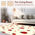 Charming Ladybug Polka Dot Pattern Rug