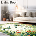 Whimsical Birds Blooming Garden Rug