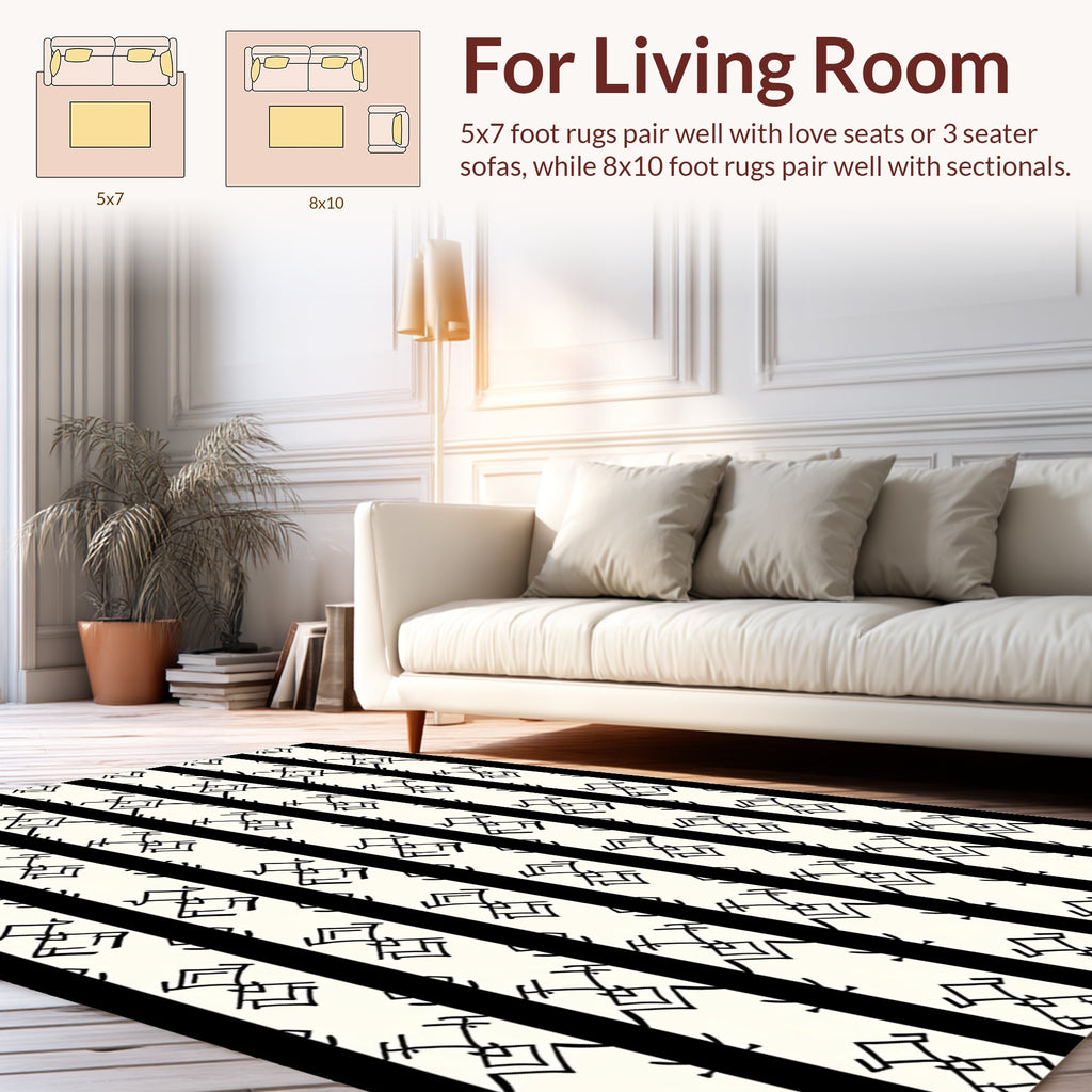 Abstract Geometric Tribal Stripes Rug
