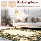 Elegant Floral Vintage Leaf Art Rug