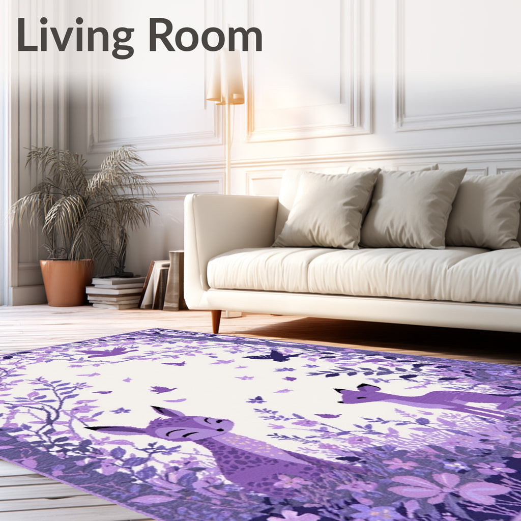 Enchanted Forest Woodland Creatures Rug